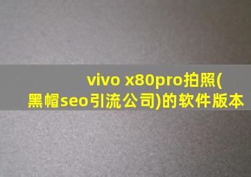 vivo x80pro拍照(黑帽seo引流公司)的软件版本